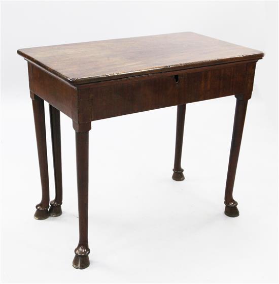 A George III mahogany games table, possibly Irish, W.2ft 7in.